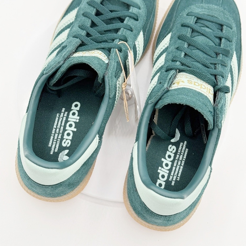 adidas Women's Green Suede Sneakers with Mint Stripes - Picture 10 of 11